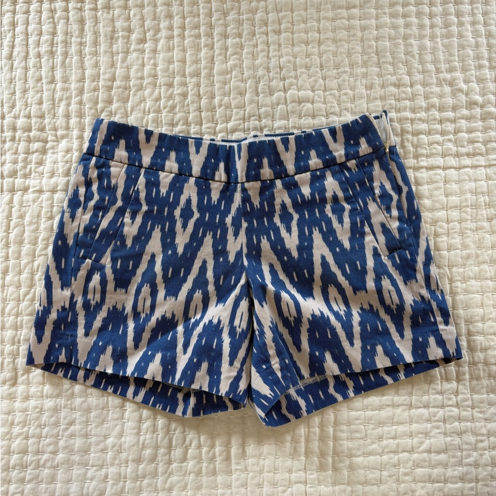 J. Crew Blue and White Patterned Women's Shorts